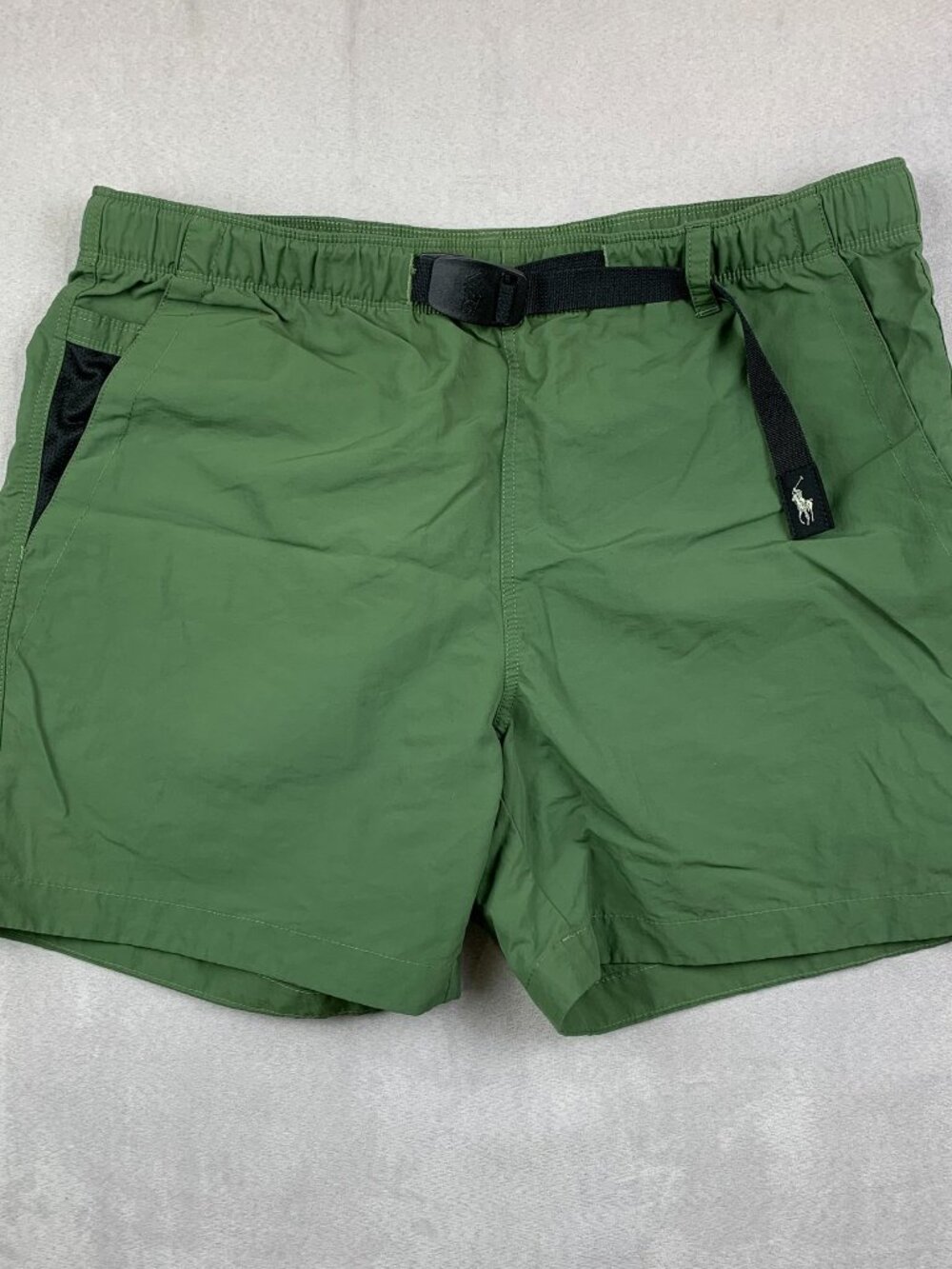 Ralph Lauren Polo Mens Shorts XL Green Belted 100% Nylon Hiking Water Resistant